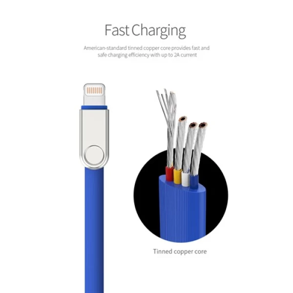 کابل لایتنینگ راک Rockspace Orb Series Lightning Charge & Sync Flat Cable