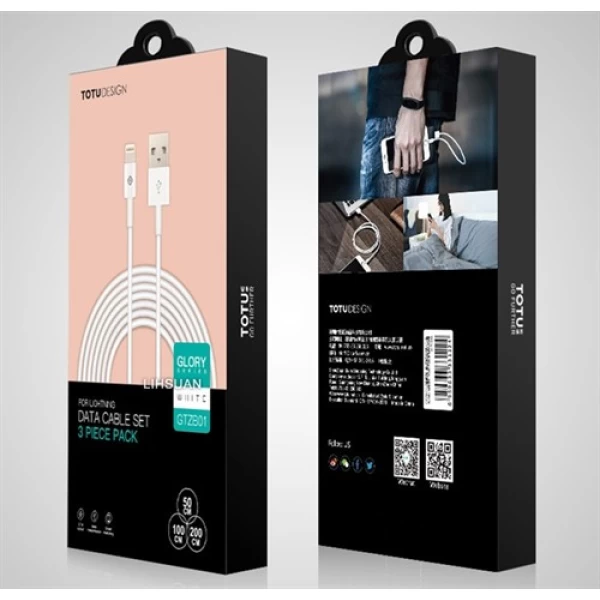 ست کابل ستایی آیفون تتو TOTU Glory GTZB01 3 in 1