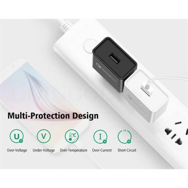 آداپتور شارژر فست شارژ 2.0 Qualcomm یوگرین UGREEN CD122