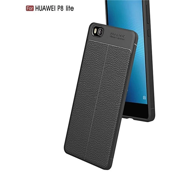 قاب محافظ ژله ای طرح چرم Huawei P8 Lite مدل Auto Focus