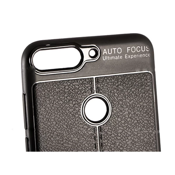 قاب محافظ ژله ای طرح چرم Huawei Y7 Prime 2018 مدل Auto Focus