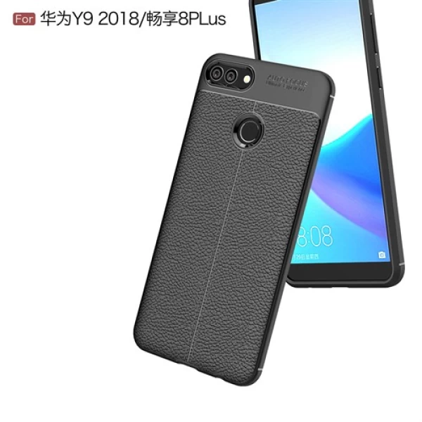 قاب محافظ ژله ای طرح چرم Huawei Y9 2018 / Enjoy 8 Plus مدل Auto Focus