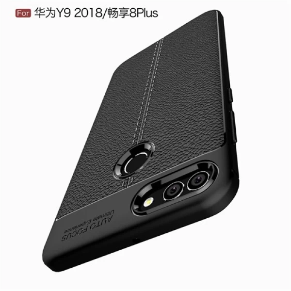 قاب محافظ ژله ای طرح چرم Huawei Y9 2018 / Enjoy 8 Plus مدل Auto Focus