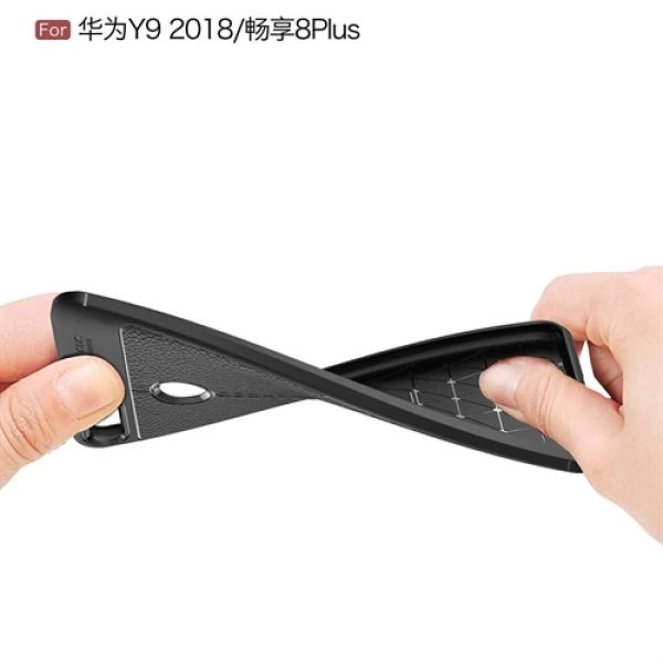 قاب محافظ ژله ای طرح چرم Huawei Y9 2018 / Enjoy 8 Plus مدل Auto Focus