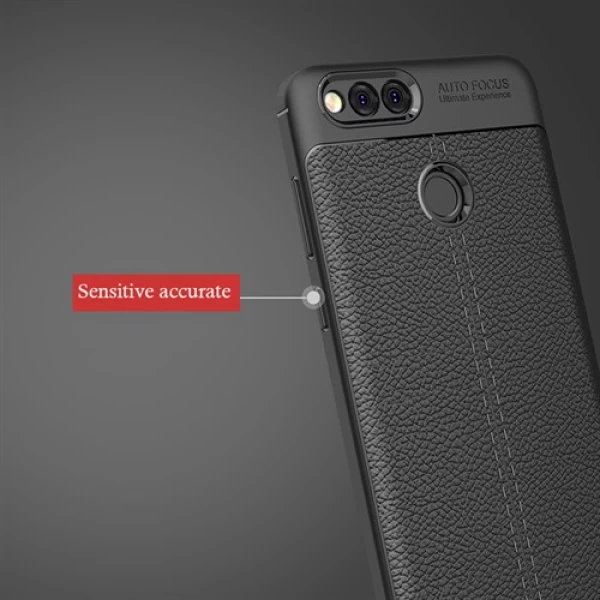 قاب محافظ ژله ای طرح چرم Huawei Honor 7x مدل Auto Focus