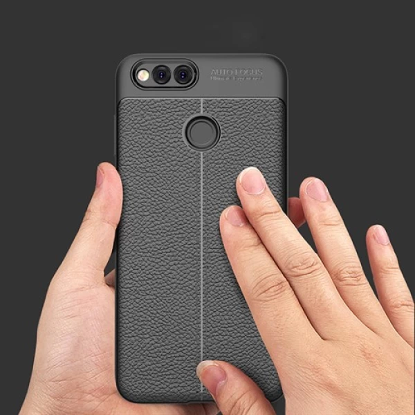 قاب محافظ ژله ای طرح چرم Huawei Honor 7x مدل Auto Focus