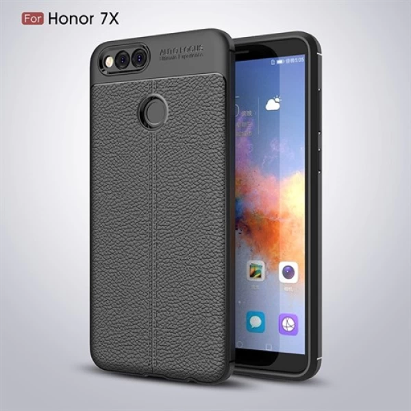 قاب محافظ ژله ای طرح چرم Huawei Honor 7x مدل Auto Focus