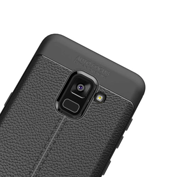 قاب محافظ ژله ای طرح چرم Samsung Galaxy A8 2018 مدل Auto Focus