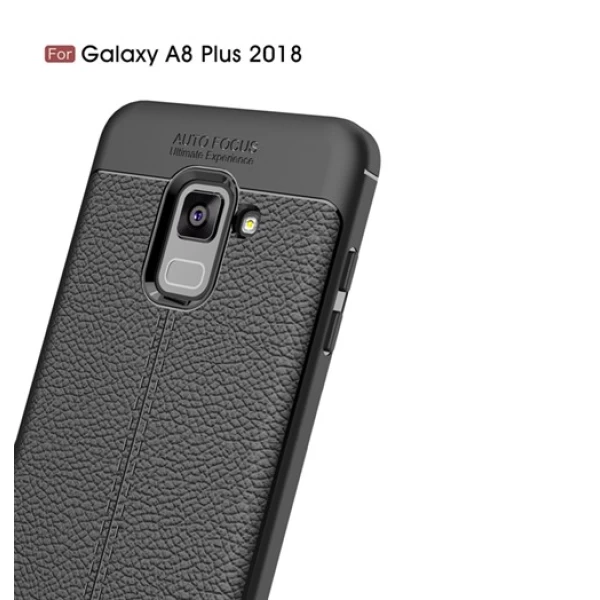 قاب محافظ ژله ای طرح چرم Samsung Galaxy A8 Plus 2018 / A730F مدل Auto Focus