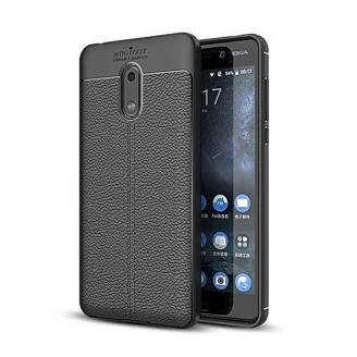 قاب محافظ ژله ای طرح چرم Nokia 6 مدل Auto Focus