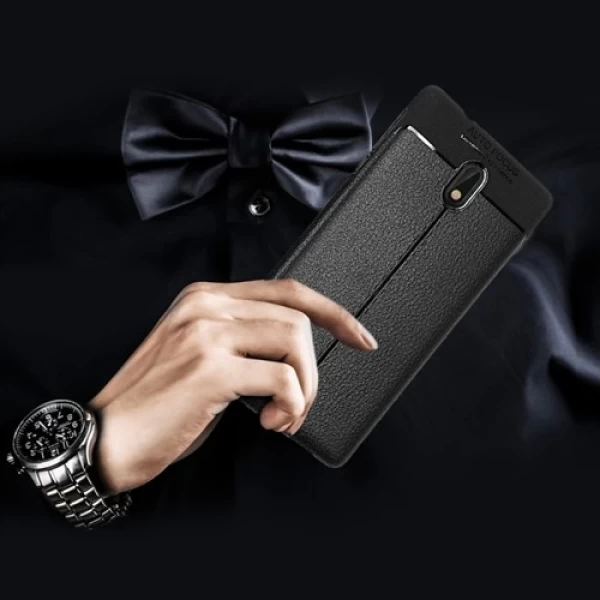 قاب محافظ ژله ای طرح چرم Nokia 6 مدل Auto Focus