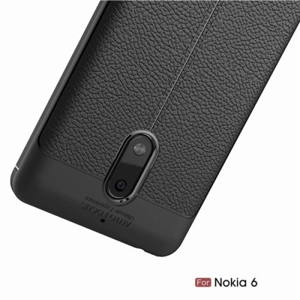 قاب محافظ ژله ای طرح چرم Nokia 6 مدل Auto Focus