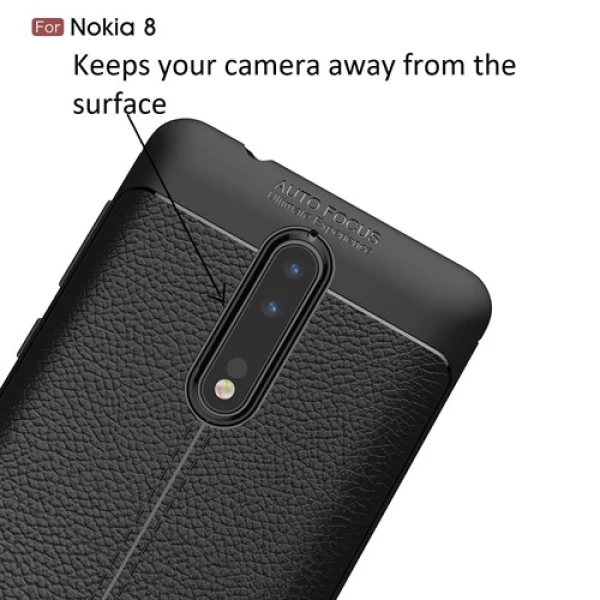 قاب محافظ ژله ای طرح چرم Nokia 8 مدل Auto Focus