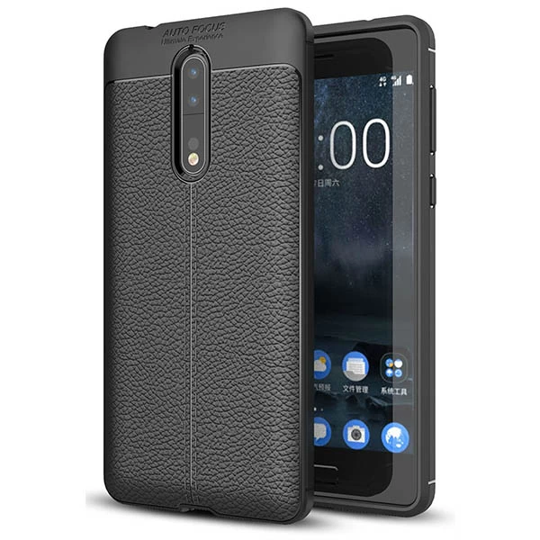 قاب محافظ ژله ای طرح چرم Nokia 8 مدل Auto Focus