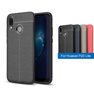 قاب محافظ ژله ای طرح چرم Huawei Nova 3e / P20 Lite مدل Auto Focus