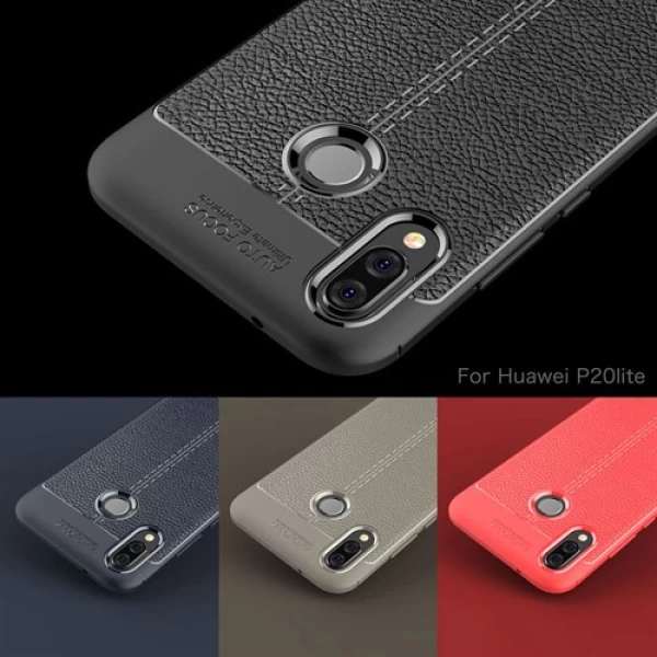 قاب محافظ ژله ای طرح چرم Huawei Nova 3e / P20 Lite مدل Auto Focus