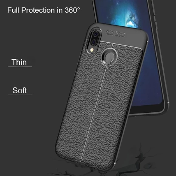 قاب محافظ ژله ای طرح چرم Huawei Nova 3e / P20 Lite مدل Auto Focus