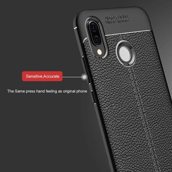 قاب محافظ ژله ای طرح چرم Huawei Nova 3e / P20 Lite مدل Auto Focus