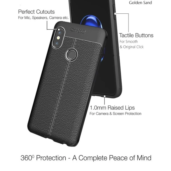 قاب محافظ ژله ای طرح چرم Xiaomi Redmi Note 5 Pro مدل Auto Focus