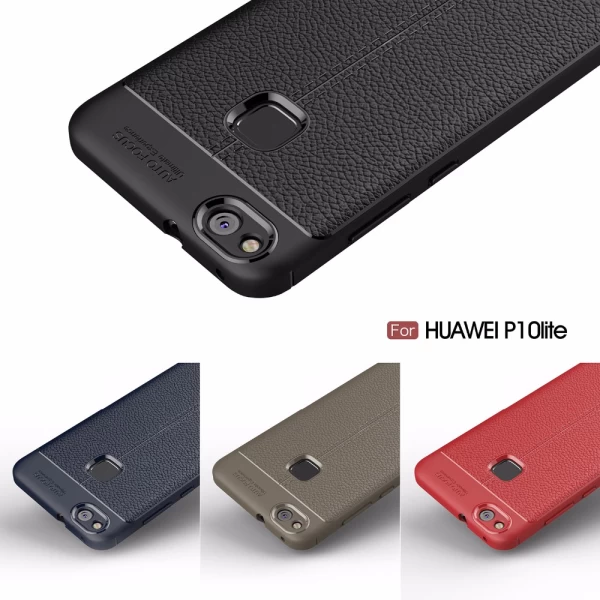 قاب محافظ ژله ای طرح چرم Huawei P10 Lite مدل Auto Focus