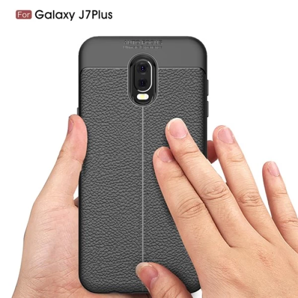 قاب محافظ ژله ای طرح چرم Samsung Galaxy C8 / J7 Plus مدل Auto Focus