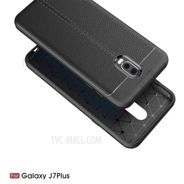 قاب محافظ ژله ای طرح چرم Samsung Galaxy C8 / J7 Plus مدل Auto Focus