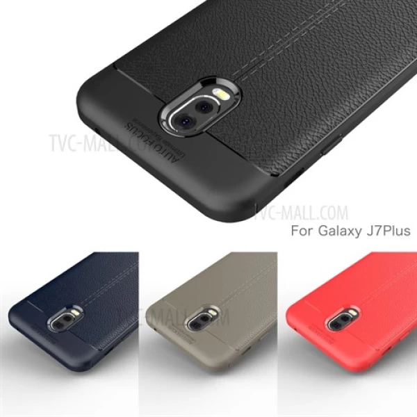 قاب محافظ ژله ای طرح چرم Samsung Galaxy C8 / J7 Plus مدل Auto Focus