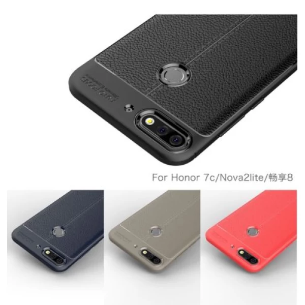 قاب محافظ ژله ای طرح چرم هواوی Huawei Honor 7C / Y7 Prime 2018 Auto Focus