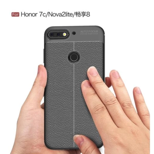 قاب محافظ ژله ای طرح چرم هواوی Huawei Honor 7C / Y7 Prime 2018 Auto Focus