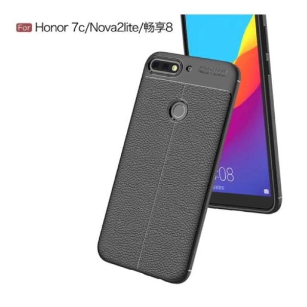 قاب محافظ ژله ای طرح چرم هواوی Huawei Honor 7C / Y7 Prime 2018 Auto Focus