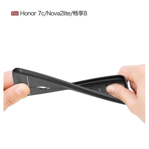 قاب محافظ ژله ای طرح چرم هواوی Huawei Honor 7C / Y7 Prime 2018 Auto Focus