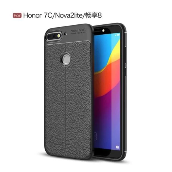 قاب محافظ ژله ای طرح چرم هواوی Huawei Honor 7C / Y7 Prime 2018 Auto Focus