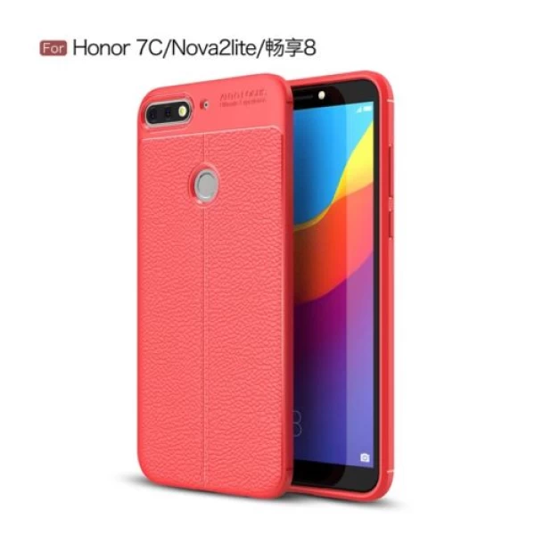 قاب محافظ ژله ای طرح چرم هواوی Huawei Honor 7C / Y7 Prime 2018 Auto Focus