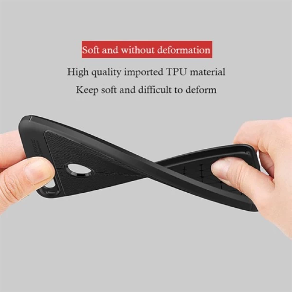 قاب محافظ ژله ای طرح چرم Huawei Y7 Prime 2018 مدل Auto Focus