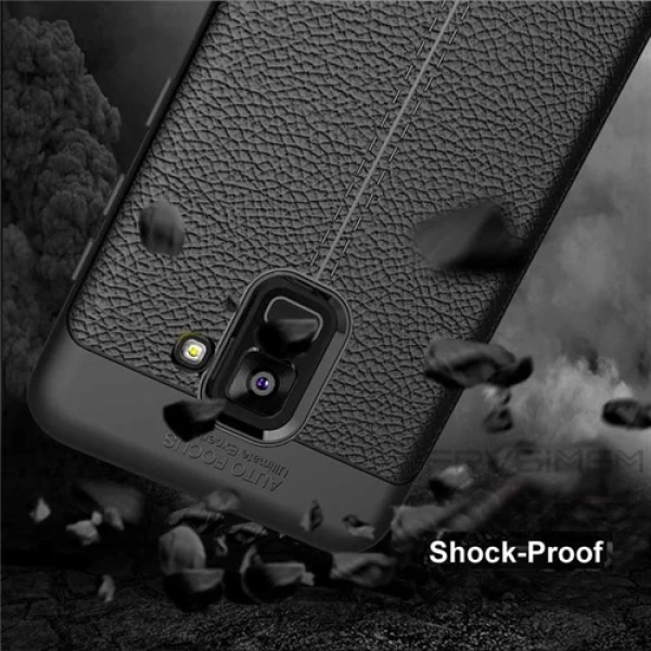 قاب محافظ ژله ای طرح چرم Samsung Galaxy A6 2018 مدل Auto Focus