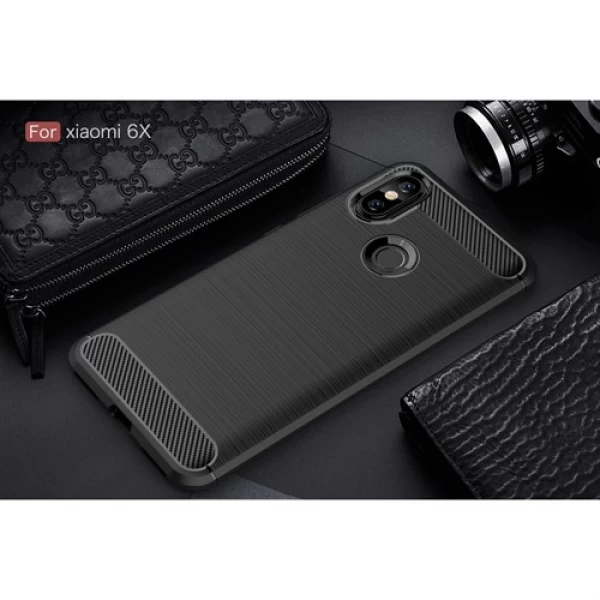 قاب محافظ ژله ای شیائومی Xiaomi Mi A2 / Mi 6x Rugged Armor Fiber Carbon