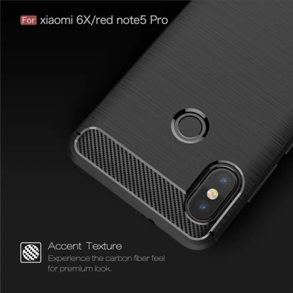 قاب محافظ ژله ای شیائومی Xiaomi Redmi Note 5 Pro Rugged Armor Fiber Carbon