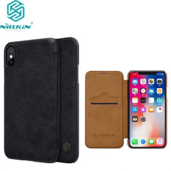 کیف چرمی نیلکین آیفون Apple iPhone X / XS Nillkin Qin Leather Case