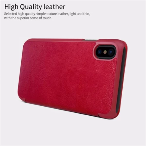 کیف چرمی نیلکین آیفون Apple iPhone X / XS Nillkin Qin Leather Case