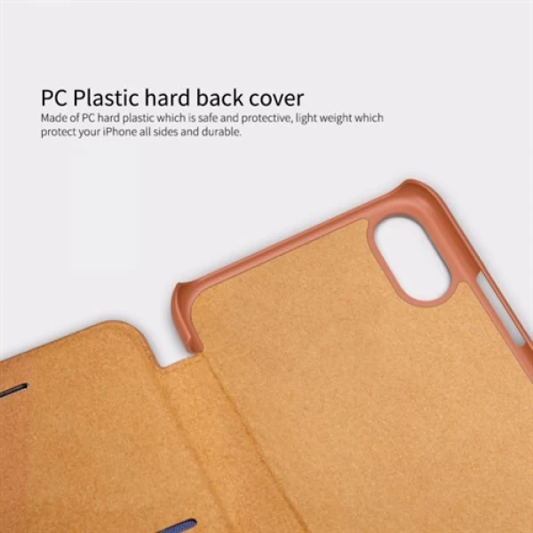 کیف چرمی نیلکین آیفون Apple iPhone X / XS Nillkin Qin Leather Case