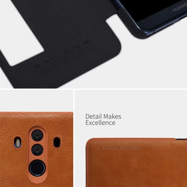 کیف چرمی هوشمند نیلکین هواوی Huawei Mate 10 Pro Nillkin Qin Leather Case