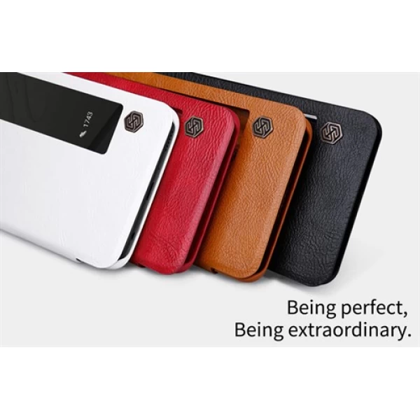 کیف چرمی هوشمند نیلکین هواوی Huawei P10 Plus Nillkin Qin Leather Case