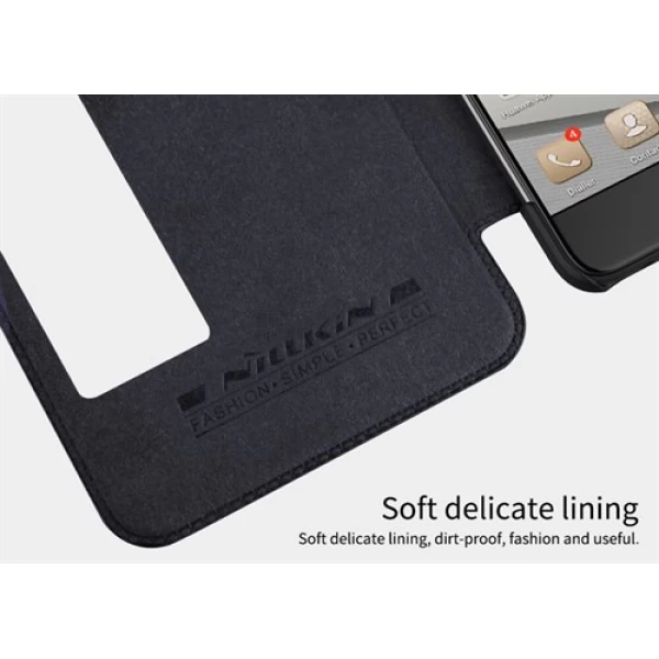 کیف چرمی هوشمند نیلکین هواوی Huawei P10 Plus Nillkin Qin Leather Case