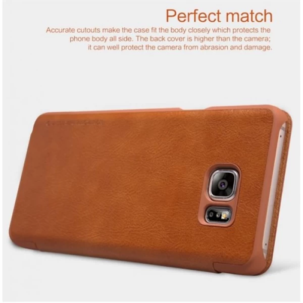 کیف چرمی هوشمند نیلکین سامسونگ Samsung Galaxy Note 5 Nillkin Qin