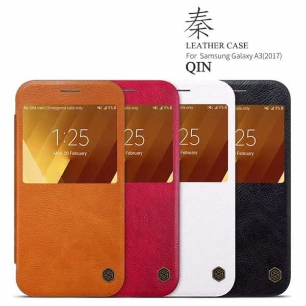کیف چرمی هوشمند نیلکین سامسونگ Samsung Galaxy A3 2017 A320F Nillkin Qin