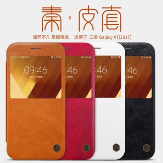 کیف چرمی هوشمند نیلکین سامسونگ Samsung Galaxy A7 2017 A720F Nillkin Qin