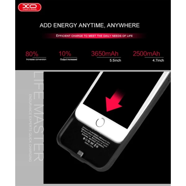 بک کاور و پاوربانک 3650 میلی آمپر XO-PB15 مناسب Apple iPhone 7 Plus