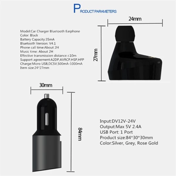 هندزفری بلوتوث و شارژر فندکی جووی JOWAY H28