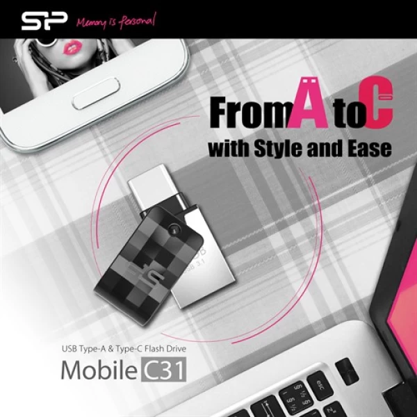 فلش مموری 32 گیگابایت سیلیکون پاور Silicon Power C31 OTG Type-C USB 3.1