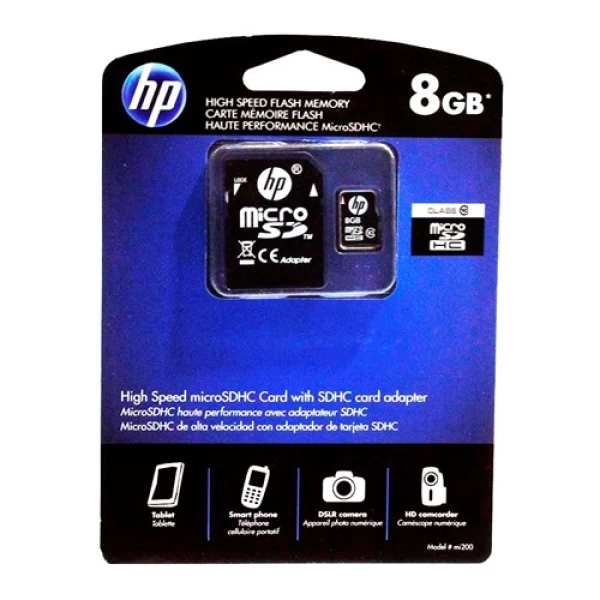 کارت حافظه میکرو اس دی 8 گیگابایت اچ پی HP mi200 Class 10